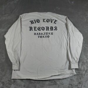 Big Love Records Shirt Mens Small White Harajuku Tokyo Japan Long Sleeve